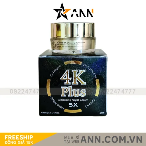 Chỗ sỉ kem Dưỡng Trắng Da Ban Đêm 4K Plus 5X Màu Đen