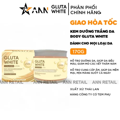 Shop sỉ kem Dưỡng Trắng Da Body Gluta White 170g