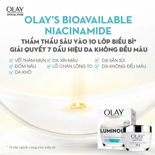 Kem dưỡng sáng da mặt ban đêm Olay Luminous 50g