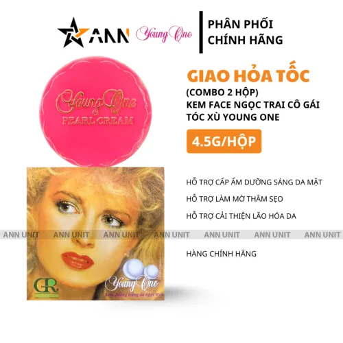 Shop sỉ combo 2 Hộp Kem Face Dưỡng Trắng Da Ngọc Trai Cô Gái Tóc Xù Young One 4.5g/Hộp