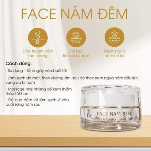Kem N Collagen dòng Face Nám Đêm, khối lượng 25g