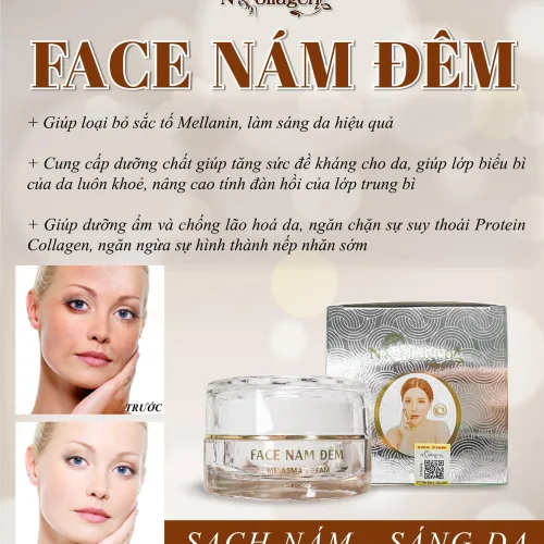 Kem N Collagen dòng Face Nám Đêm, khối lượng 25g