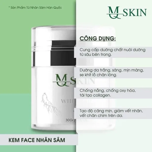 Kem Nhân Sâm MQ Skin Ginseng White Cream 30g