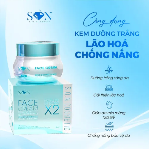 SON Face Cream X2 Kem Face Màu Xanh Biển 10g
