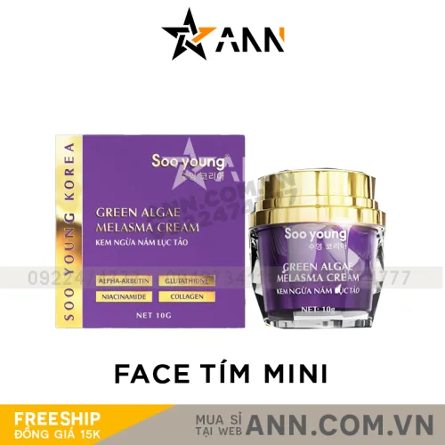 Nguồn hàng sỉ kem Face Tím Giảm Nám Soo Young Mini Green Algae Melasma Cream