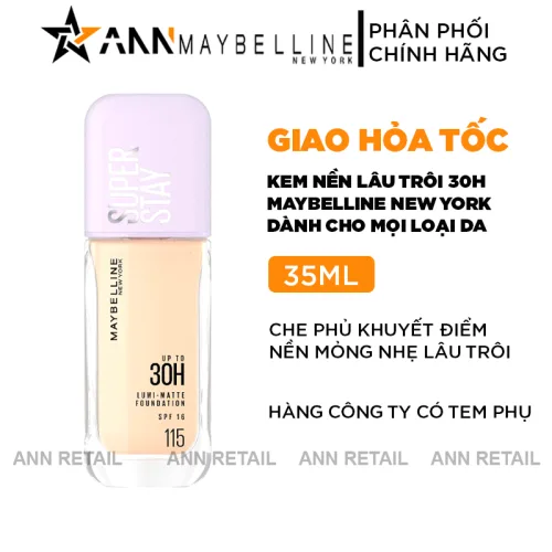 Chỗ sỉ kem Nền Maybelline New York Nắp Tím Lâu Trôi  Super Stay Up To 30H SPF16 35ml