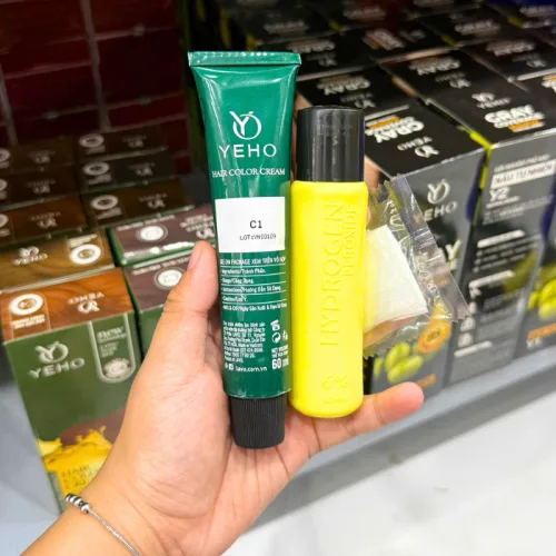 Yeho C1 Kem Nhuộm Tóc Phủ Bạc Màu Đen Tự Nhiên 60ml