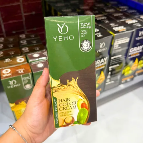 Yeho C1 Kem Nhuộm Tóc Phủ Bạc Màu Đen Tự Nhiên 60ml