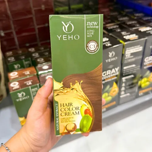 Kem nhuộm phủ bạc Yeho C3 màu nâu cà phê, 60 ml