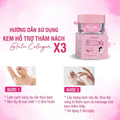 Sica White Gluta Collagen x3, kem thâm nách 10g
