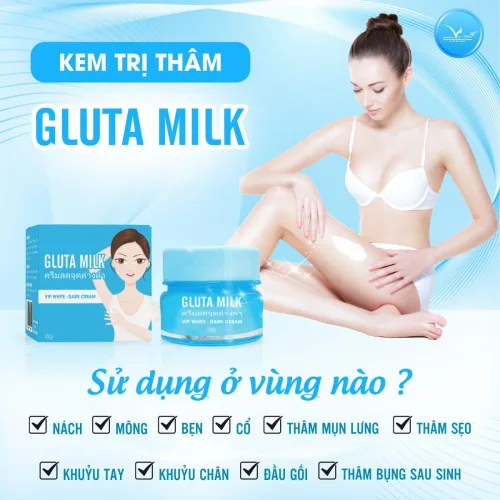 Kem Gluta Milk Vip White 15g kèm xịt khử mùi 10ml