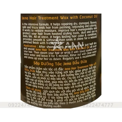 Chỗ sỉ kem Ủ Tóc Dừa Jena Hair Treatment Wax With Coconut Oil 500gr