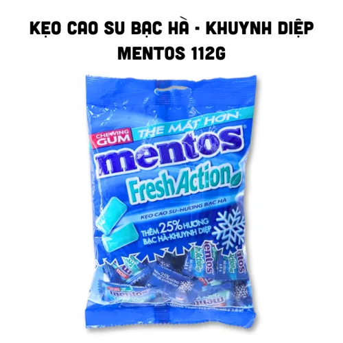 Chuyên sỉ kẹo Cao Su Mentos Hương Bạc Hà 112g