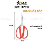 Kéo 013 Đa Năng Thép Không Rỉ Màu Đỏ, Kích Thước 17x9x1,5cm