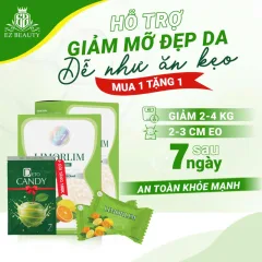 Kẹo chanh Limorlim Ez Beauty hộp 7 viên, quà tặng 1 Deto Candy