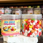 Kẹo cứng mini ngũ sắc hương vị trái cây đóng hộp Pet 300g
