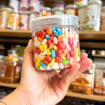 Kẹo cứng mini ngũ sắc hương vị trái cây đóng hộp Pet 300g