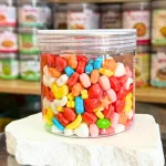 Kẹo cứng mini ngũ sắc hương vị trái cây đóng hộp Pet 300g