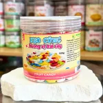 Kẹo cứng mini ngũ sắc hương vị trái cây đóng hộp Pet 300g