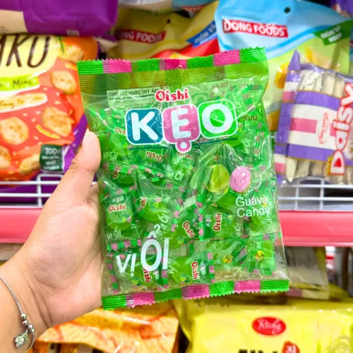 Kẹo cứng OISHI vị ổi 85g, gói màu xanh lá