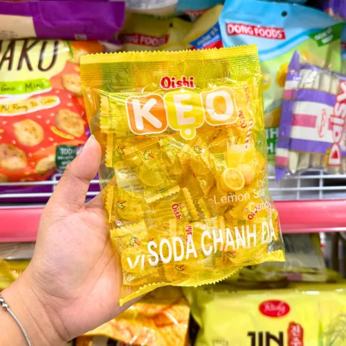 Nơi lấy sỉ kẹo Cứng OISHI Vị Soda Chanh Đá 85g - Bịch Vàng