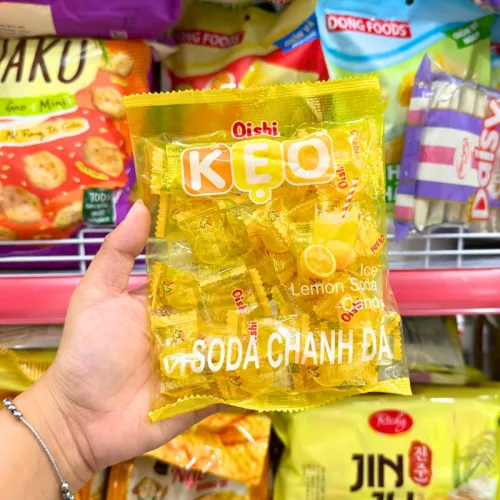 Nơi lấy sỉ kẹo Cứng OISHI Vị Soda Chanh Đá 85g - Bịch Vàng