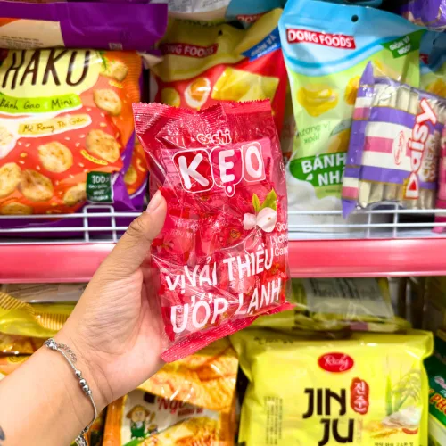 Chuyên sỉ kẹo Cứng OISHI Vị Vải Thiều Ướp Lạnh 85g - Bịch Hồng