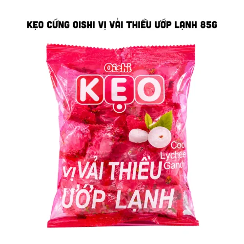 Chuyên sỉ kẹo Cứng OISHI Vị Vải Thiều Ướp Lạnh 85g - Bịch Hồng