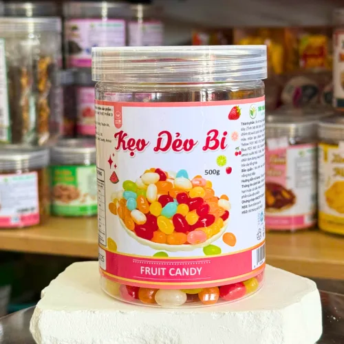 Kẹo dẻo bi nhiều màu vị ngọt trái cây, hộp Pet 500g