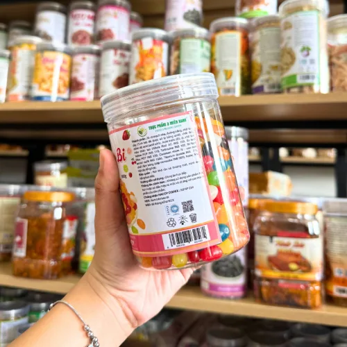 Kẹo dẻo bi nhiều màu vị ngọt trái cây, hộp Pet 500g