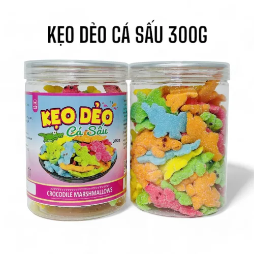 Nơi lấy sỉ kẹo Dẻo Cá Sấu Hộp Pet 300g