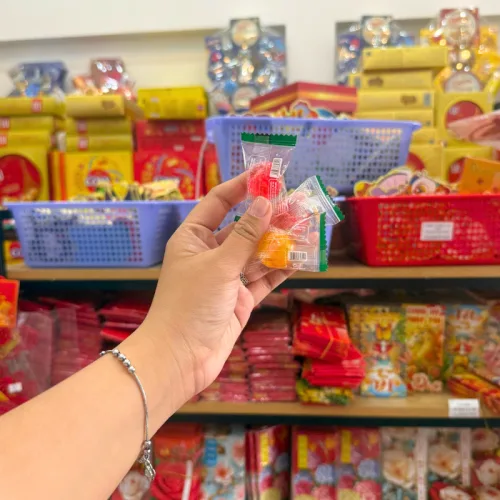 Kẹo dẻo dưa hấu hàng xá có nhân, hộp 200g