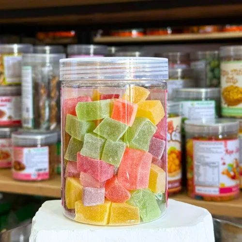 Kẹo Dẻo Vuông Hương Trái Cây Đà Lạt 500g, hũ PET