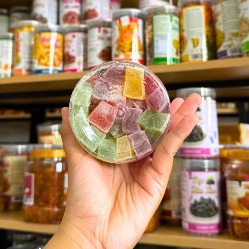 Kẹo Dẻo Vuông Hương Trái Cây Đà Lạt 500g, hũ PET