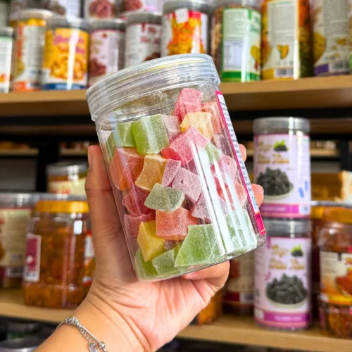 Kẹo Dẻo Vuông Hương Trái Cây Đà Lạt 500g, hũ PET