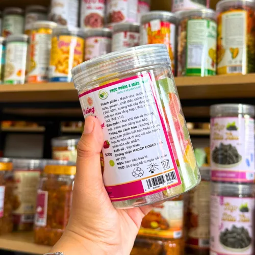 Kẹo Dẻo Vuông Hương Trái Cây Đà Lạt 500g, hũ PET