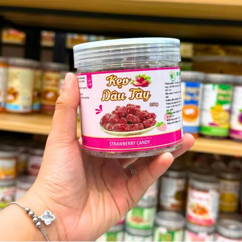 Kẹo Mini Hương Dâu Tây Đóng Hộp Pet, Khối Lượng 250g