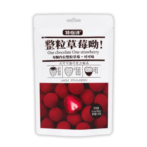 Hình ảnh Kẹo Socola Bọc Dâu Tây Thơm Ngon Vị Socola 60g - Bịch Đỏ trong bộ sưu tập kẹo socola