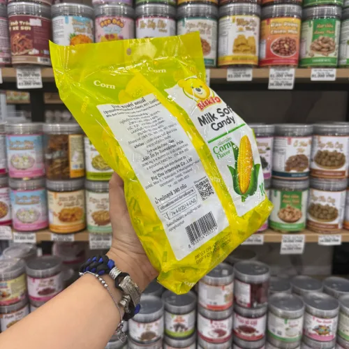 BISKIO – Kẹo sữa vị bắp với nhân trái cây, khối lượng 100g