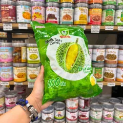 Kẹo Biskio Nhân Sữa Và Trái Cây Vị Sầu Riêng Gói 100g