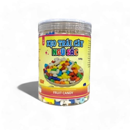 Kẹo trái cây ngũ sắc 500g dạng hũ