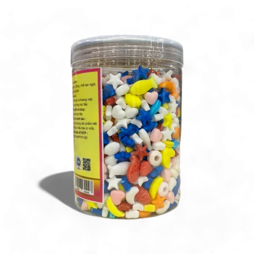 Kẹo trái cây ngũ sắc 500g dạng hũ