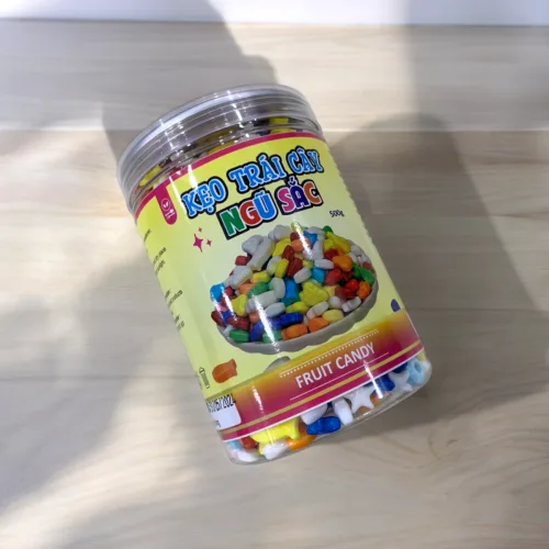 Kẹo trái cây ngũ sắc 500g dạng hũ