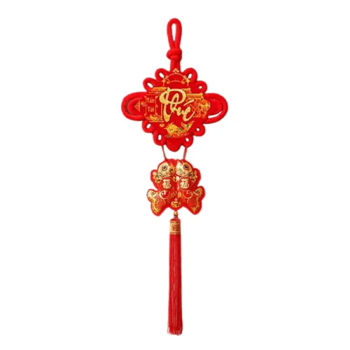 Khánh Nhung Đỏ Chữ Phúc 3D - Liễn Vuông Cá Chép Nhung Đỏ Trang Trí Tết - 12cm phù hợp để tham khảo khi chọn liễn cá chép