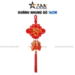 Khánh nhung đỏ liễn vuông cá chép chữ Phúc 3D 16cm