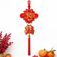 Chỗ sỉ khánh Nhung Đỏ Chữ Phúc 3D - Liễn Vuông Cá Chép Nhung Đỏ Trang Trí Tết - 20cm