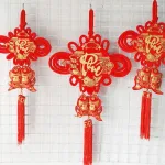 Chỗ sỉ khánh Nhung Đỏ Chữ Phúc 3D - Liễn Vuông Cá Chép Nhung Đỏ Trang Trí Tết - 20cm