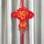 Chỗ sỉ khánh Nhung Đỏ Chữ Phúc 3D - Liễn Vuông Cá Chép Nhung Đỏ Trang Trí Tết - 20cm