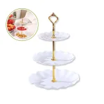 Chuyên sỉ khay Nhựa Hoa Trắng 3 Tầng - Khay Đựng Mứt Bánh Kẹo Tết 34x25cm