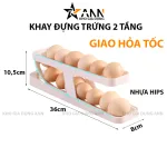 Nơi lấy sỉ khay Đựng Trứng Tự Lăn - Khay Đựng Trứng 2 Tầng Thiết Kế Gọn Gàng 36x8x10,5cm